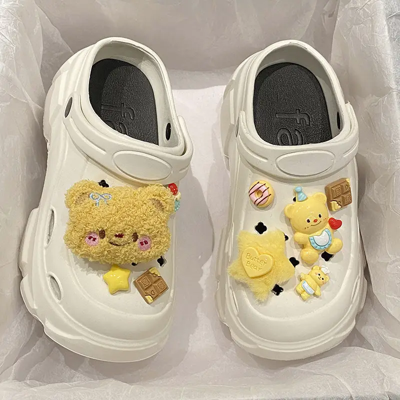 Women EVA Cartoon Hole Shoes Black 2025 Summer - Image 8