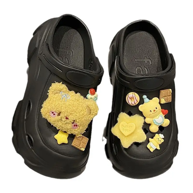Women EVA Cartoon Hole Shoes Black 2025 Summer - Image 11