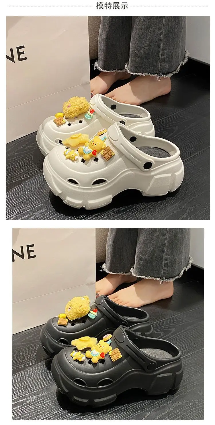 Women EVA Cartoon Hole Shoes Black 2025 Summer — feature 13