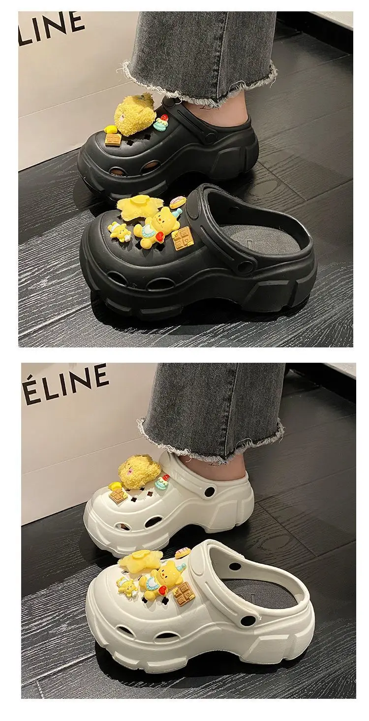 Women EVA Cartoon Hole Shoes Black 2025 Summer — feature 14