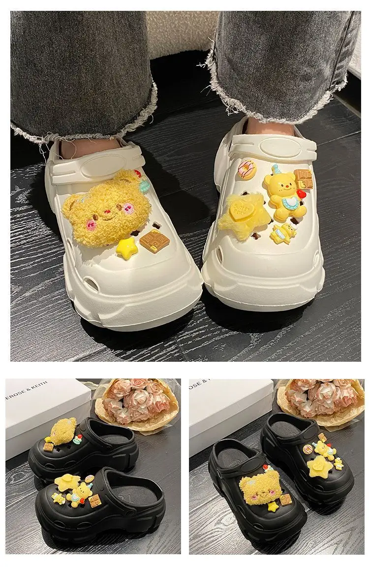 Women EVA Cartoon Hole Shoes Black 2025 Summer — feature 15