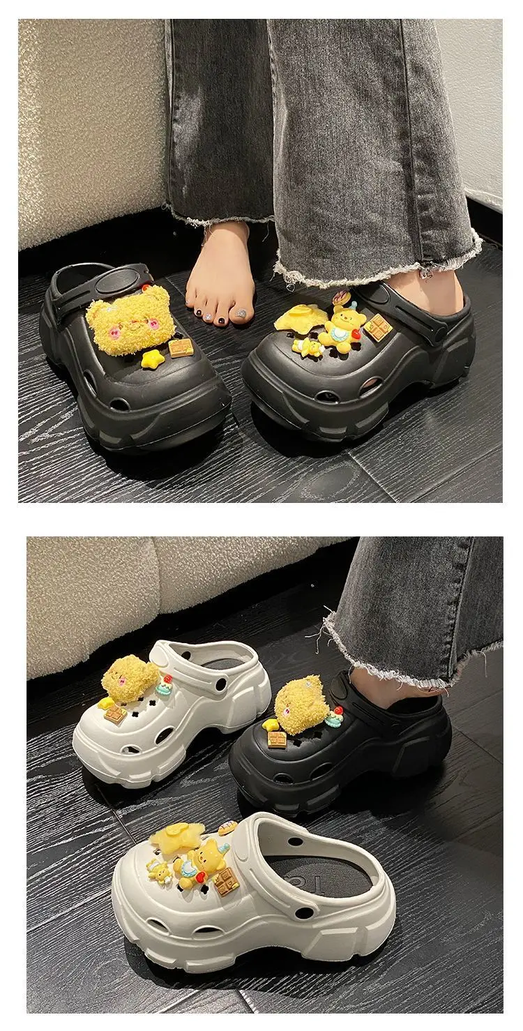 Women EVA Cartoon Hole Shoes Black 2025 Summer — feature 19