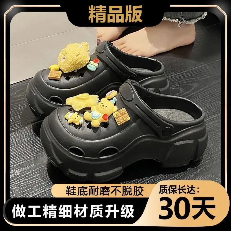 Women EVA Cartoon Hole Shoes Black 2025 Summer - Image 6