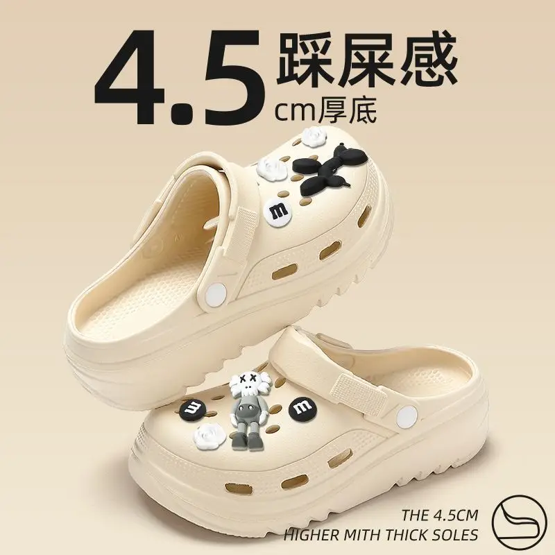 Vietnam's Popular Eva Thick-Soled Clogs for Men, Summer Outdoor Beach Non-Slip Odor-Resistant Platform Closed-Toe Sandals for Women