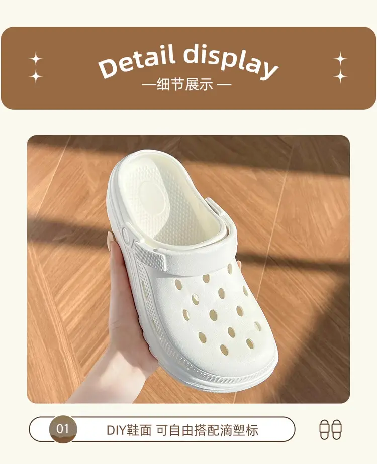 Vietnam's Popular Eva Thick-Soled Clogs for Men, Summer Outdoor Beach Non-Slip Odor-Resistant Platform Closed-Toe Sandals for Women — feature 12