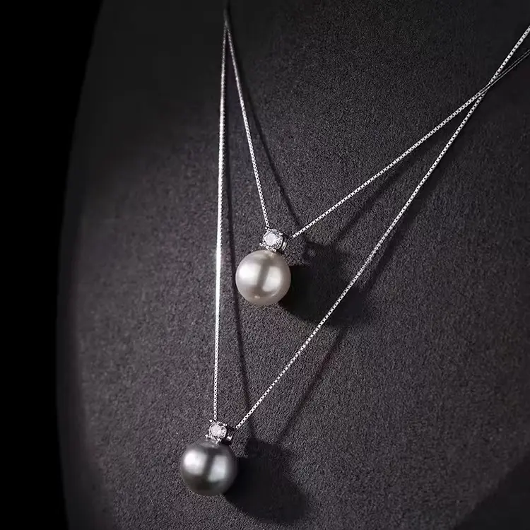 925 Silver Plated Pearl Necklace for Women - Image 3