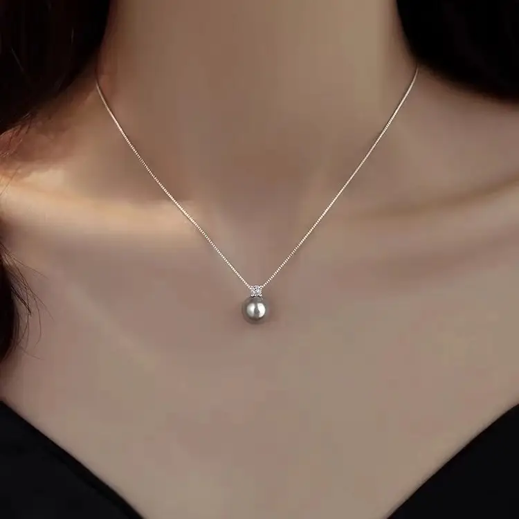 925 Silver Plated Pearl Necklace for Women - Image 4