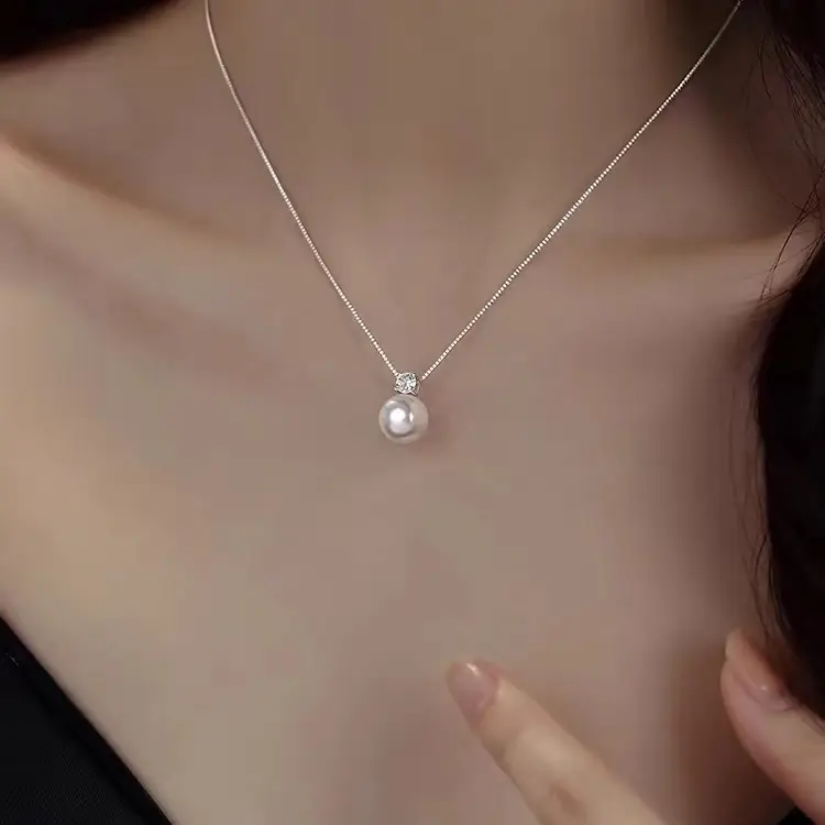 925 Silver Plated Pearl Necklace for Women - Image 6