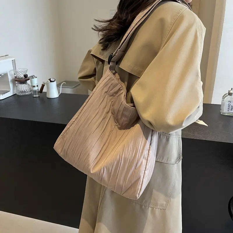 White Pleated Crossbody Bag for Women - Image 5