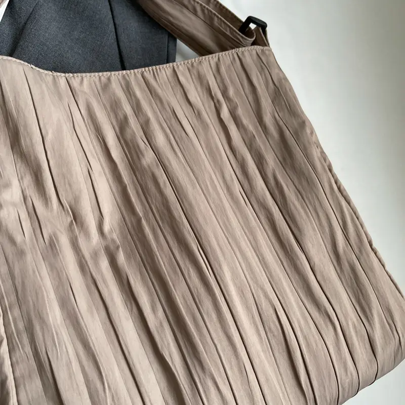White Pleated Crossbody Bag for Women - Image 7