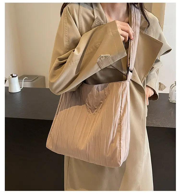 White Pleated Crossbody Bag for Women — feature 1