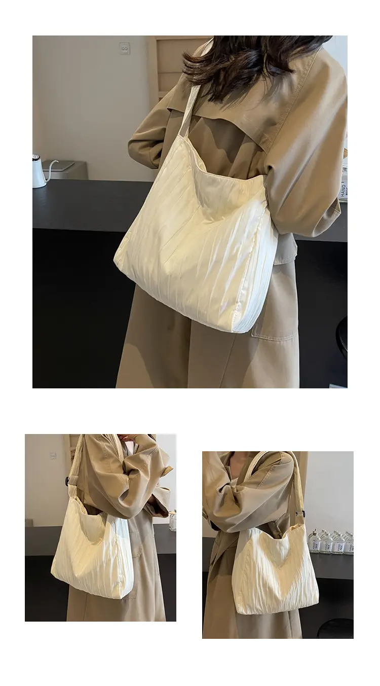 White Pleated Crossbody Bag for Women — feature 11