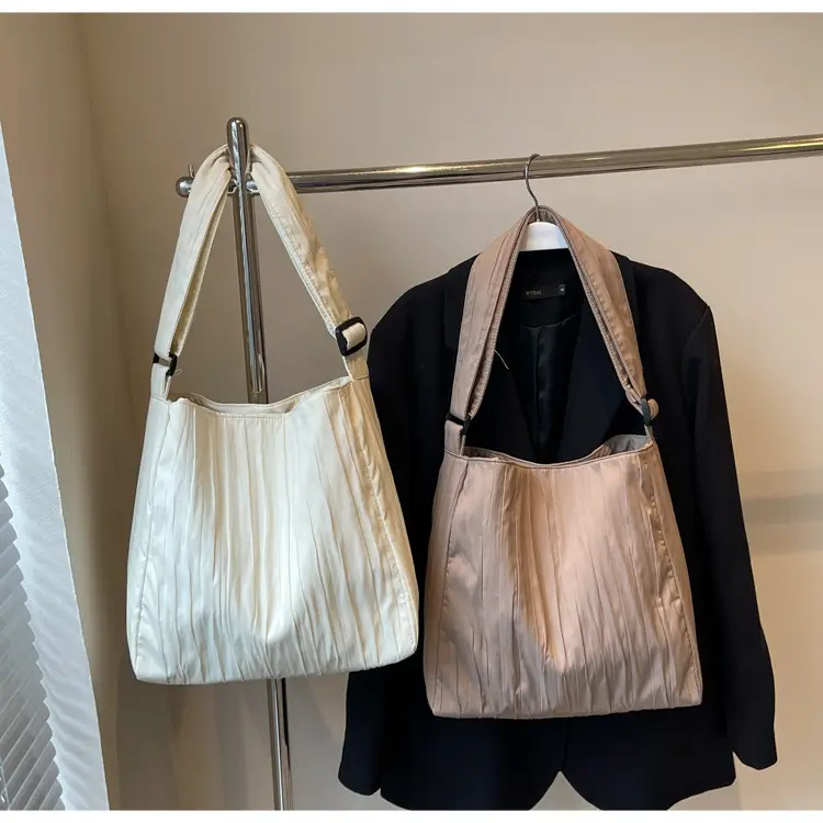 White Pleated Crossbody Bag for Women — feature 15
