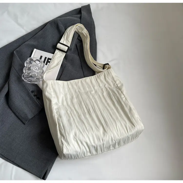 White Pleated Crossbody Bag for Women — feature 19