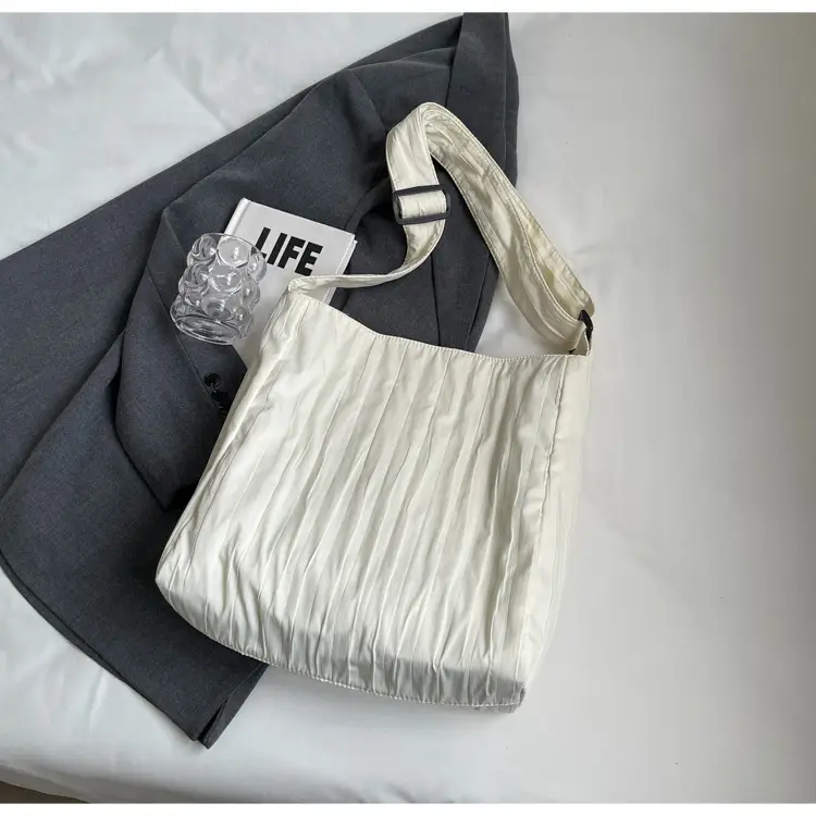 White Pleated Crossbody Bag for Women — feature 20