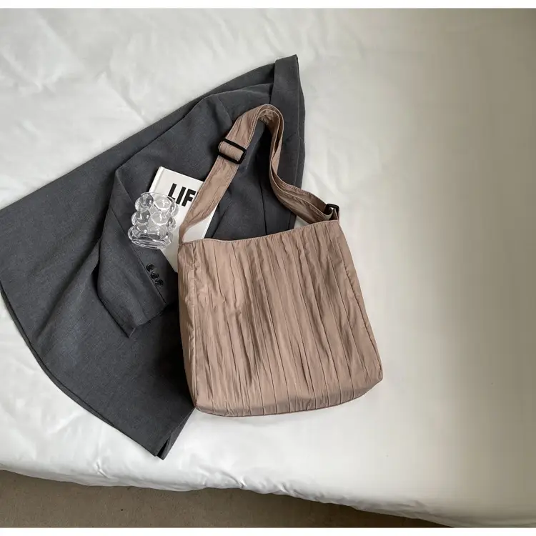 White Pleated Crossbody Bag for Women — feature 24
