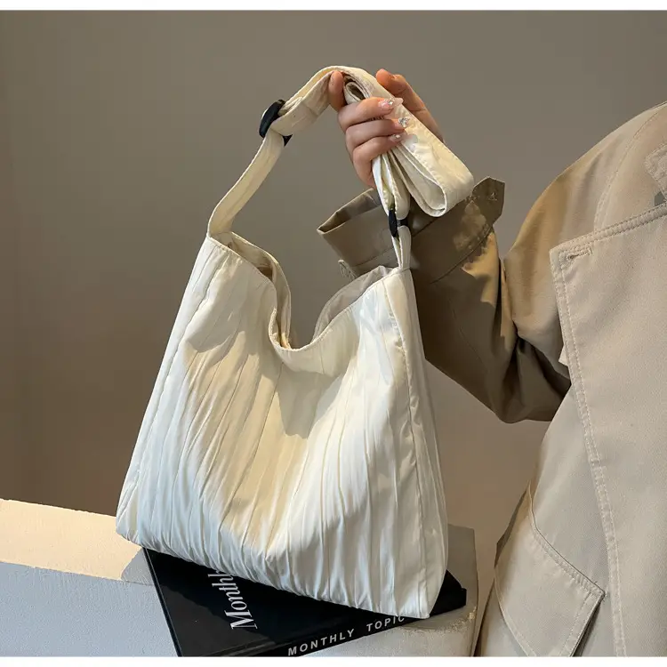 White Pleated Crossbody Bag for Women — feature 38