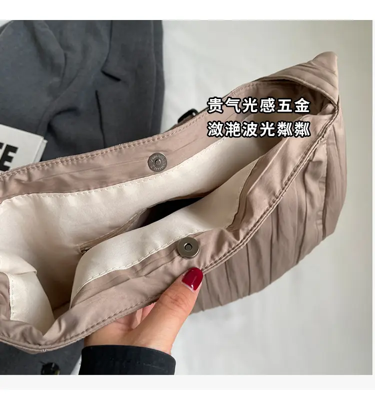 White Pleated Crossbody Bag for Women — feature 4