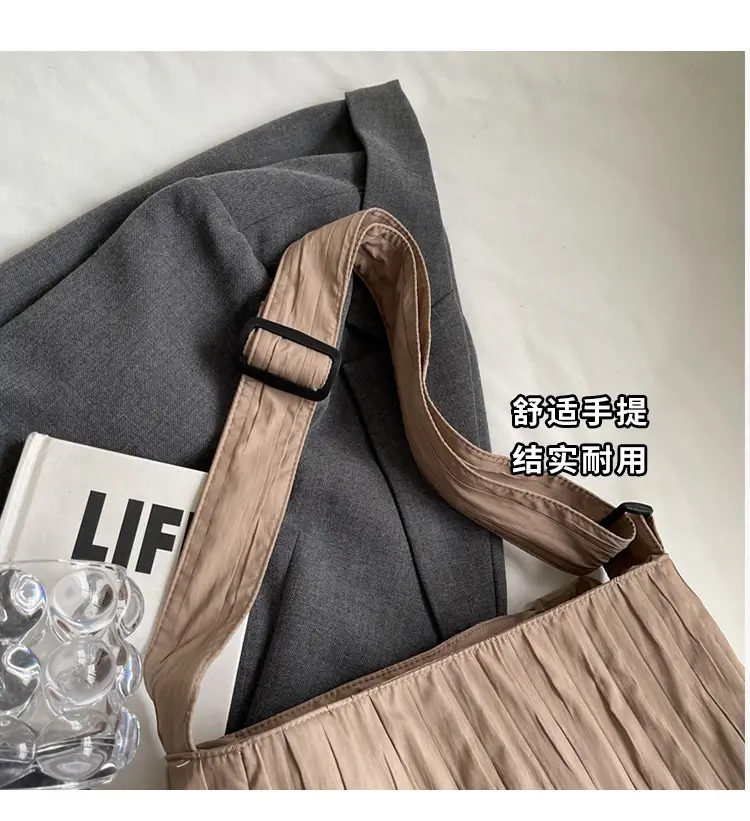 White Pleated Crossbody Bag for Women — feature 5