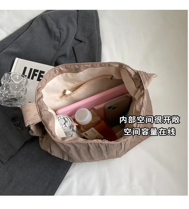 White Pleated Crossbody Bag for Women — feature 7