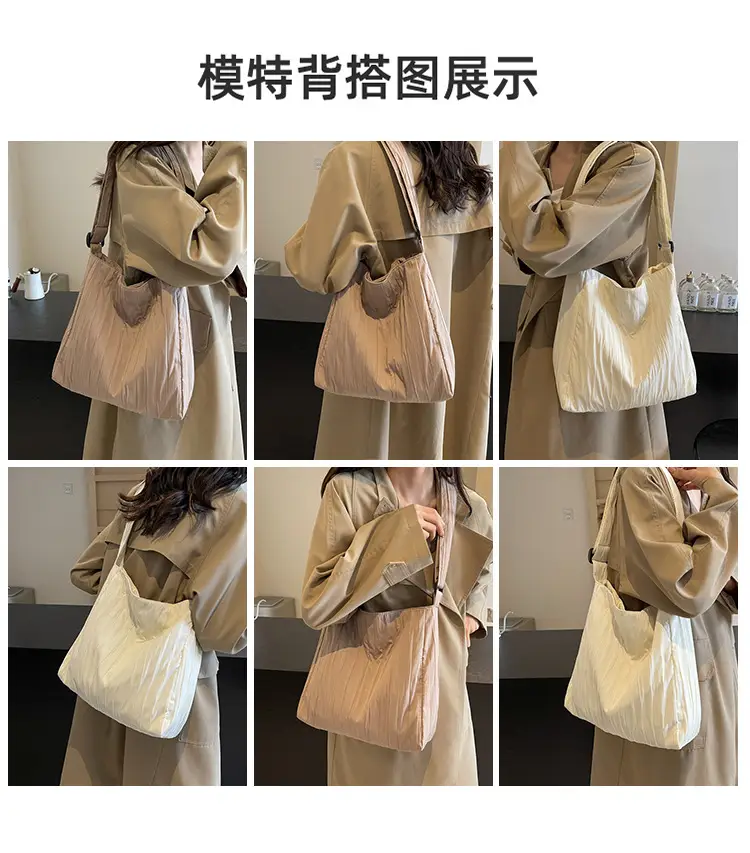 White Pleated Crossbody Bag for Women — feature 8