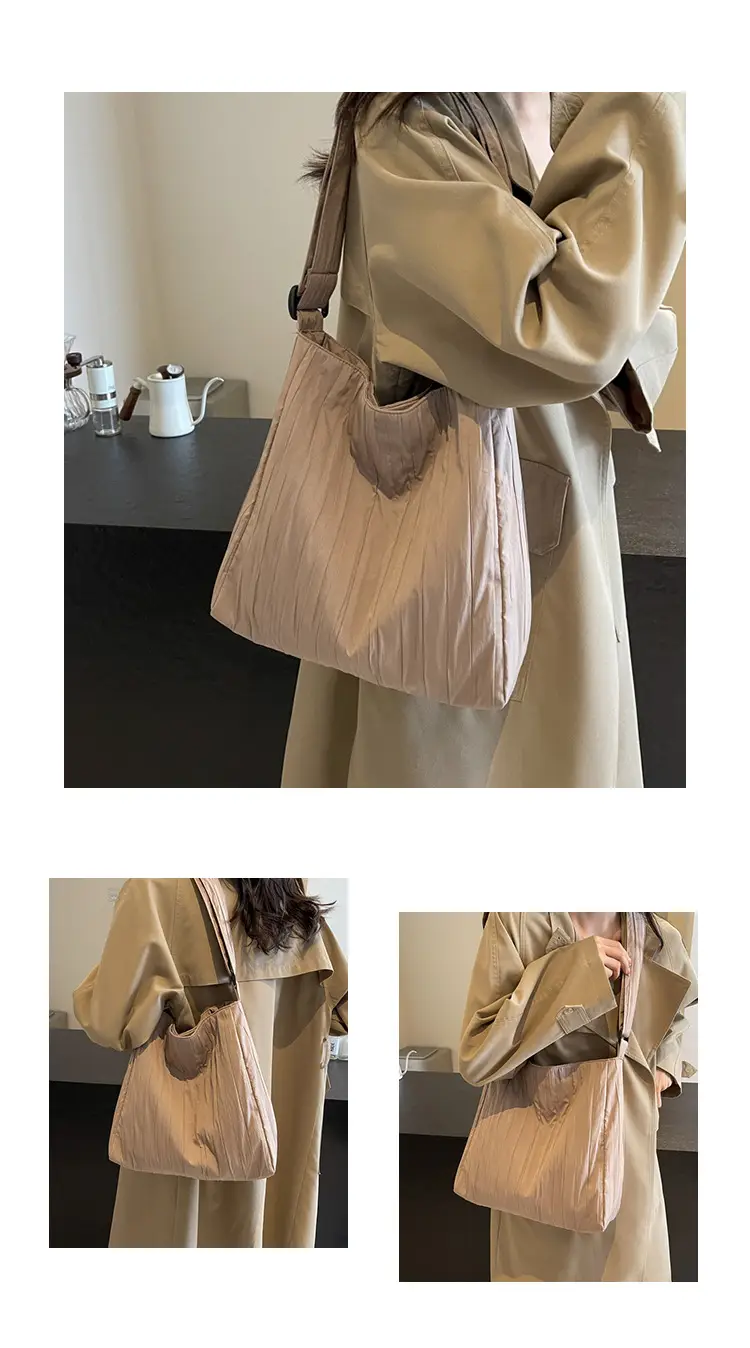 White Pleated Crossbody Bag for Women — feature 9