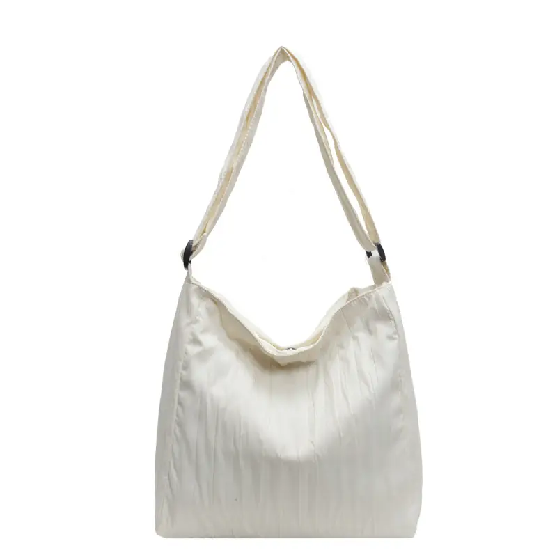 White Pleated Crossbody Bag for Women - Image 2