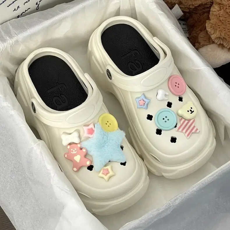 Women's Cute Hole Shoes Black Summer Sandals - Image 6