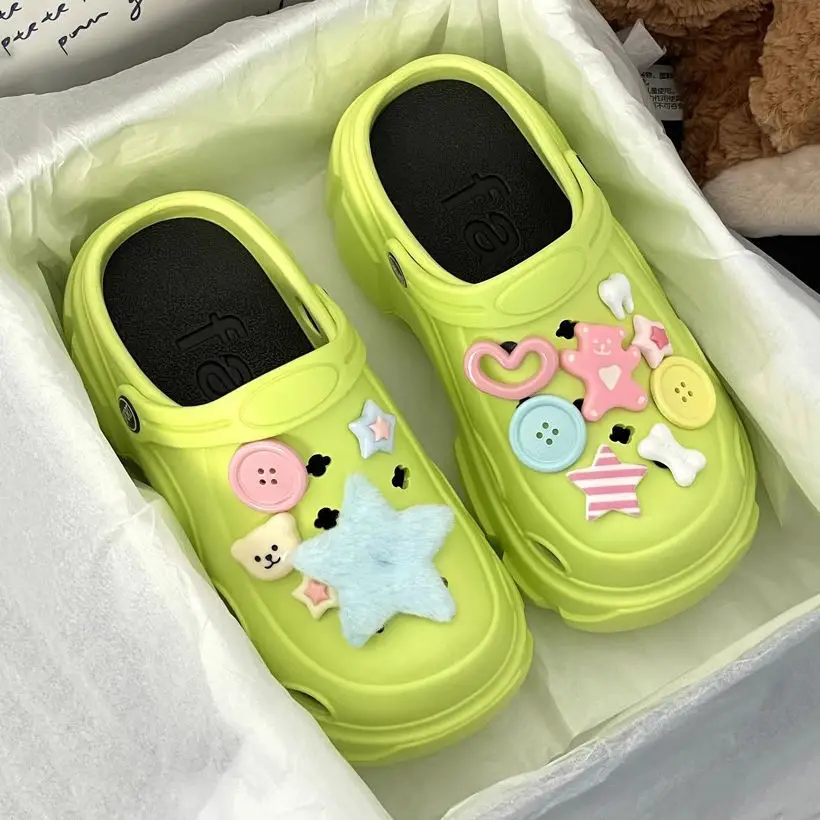Women's Cute Hole Shoes Black Summer Sandals - Image 7