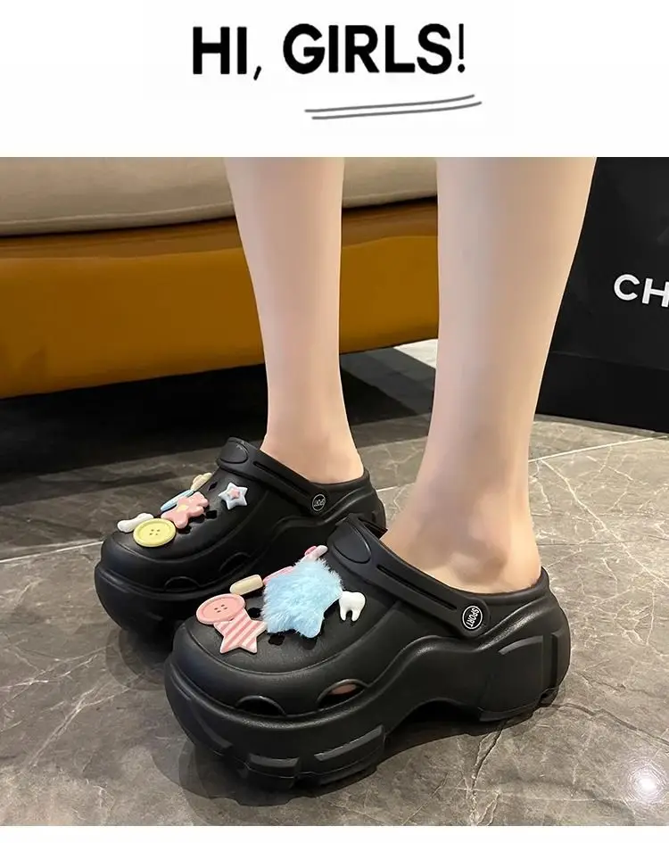 Women's Cute Hole Shoes Black Summer Sandals — feature 32