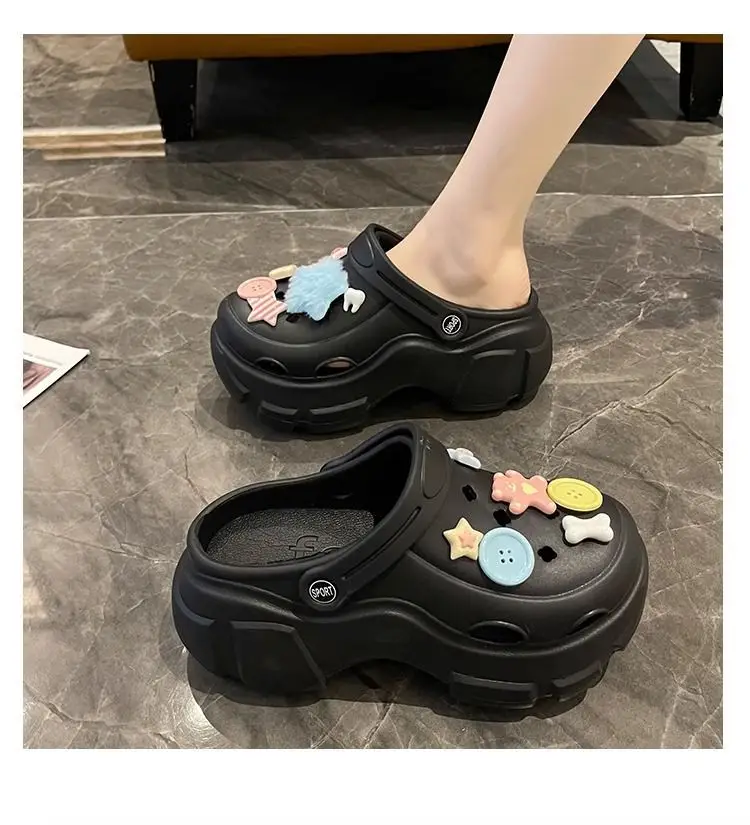 Women's Cute Hole Shoes Black Summer Sandals — feature 34