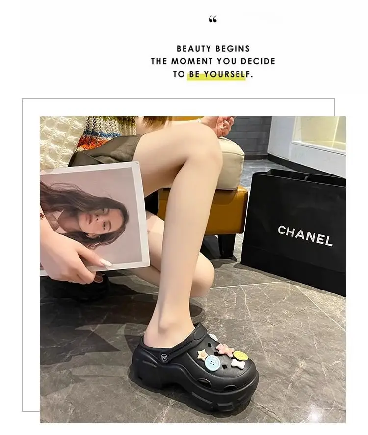 Women's Cute Hole Shoes Black Summer Sandals — feature 35