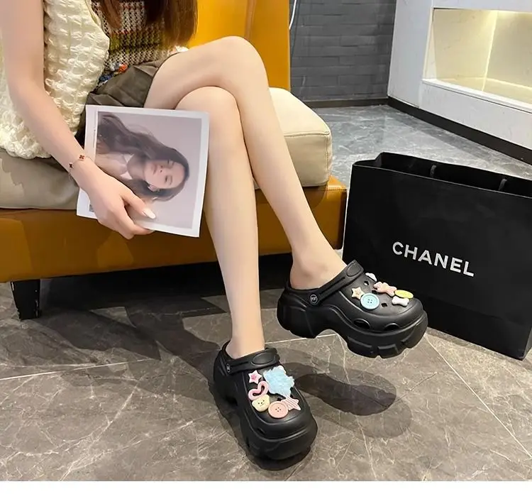 Women's Cute Hole Shoes Black Summer Sandals — feature 36