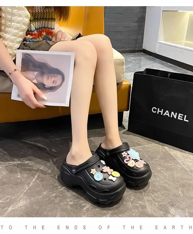 Women's Cute Hole Shoes Black Summer Sandals — feature 38