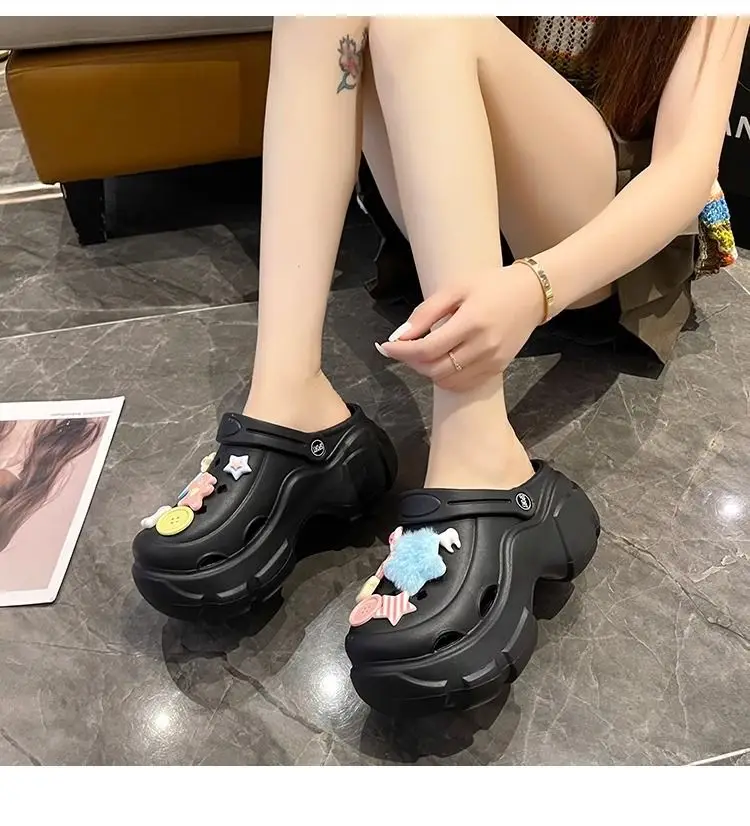 Women's Cute Hole Shoes Black Summer Sandals — feature 39