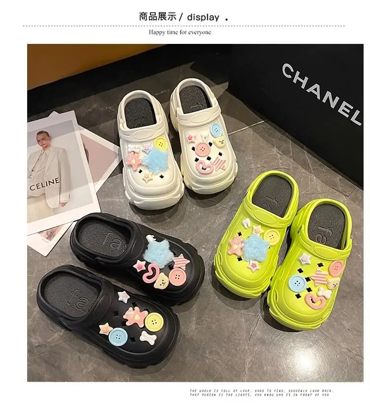 Women's Cute Hole Shoes Black Summer Sandals — feature 40