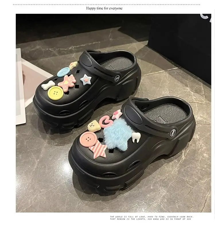 Women's Cute Hole Shoes Black Summer Sandals — feature 45