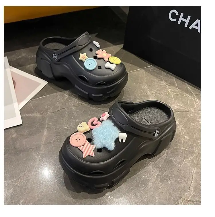 Women's Cute Hole Shoes Black Summer Sandals — feature 46