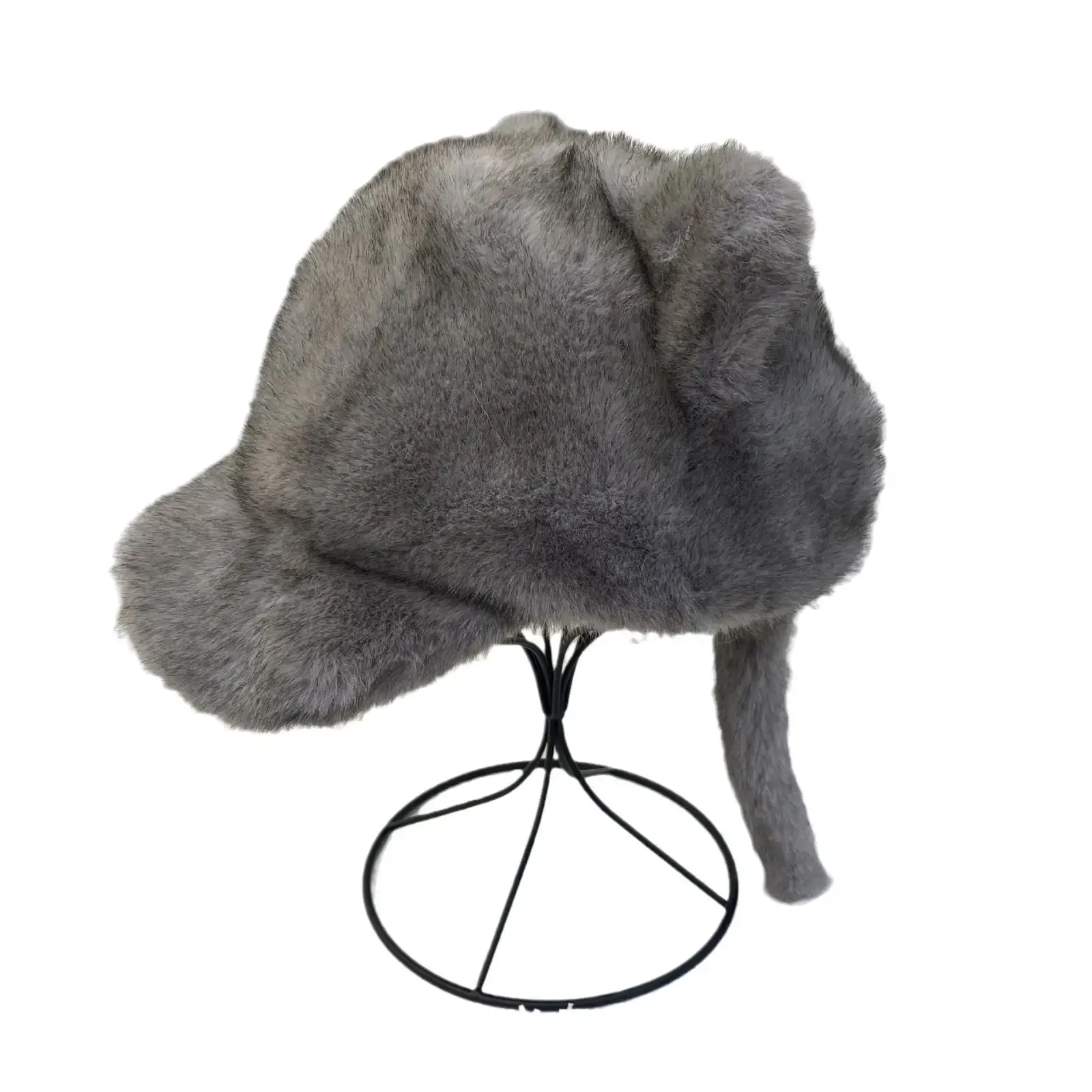 Winter Mink Fur Cat Ears Cap Beige Soft Warm - Image 8