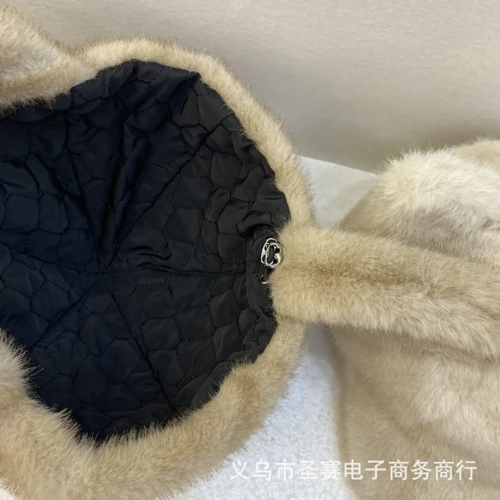 Winter Mink Fur Cat Ears Cap Beige Soft Warm — feature 4
