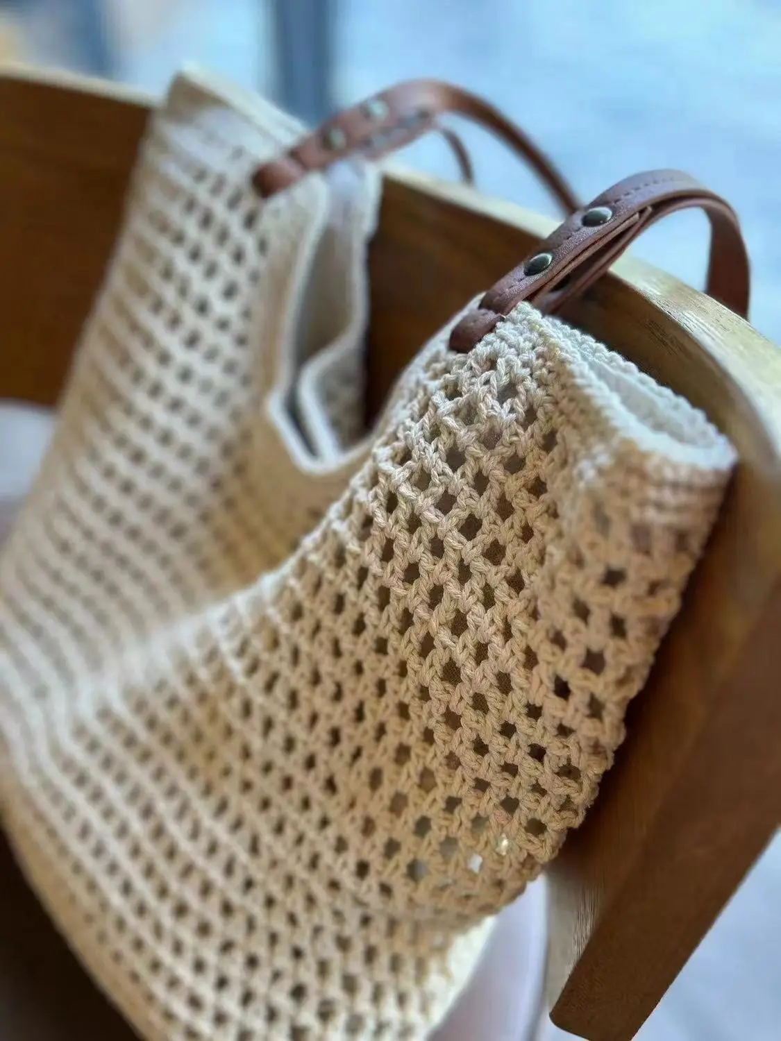 Women's Beige Woven Shoulder Bag for Beach Day — feature 16