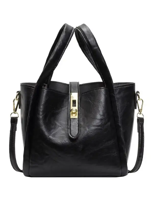 Black Leather Bucket Bag for Women 2024 - Image 10