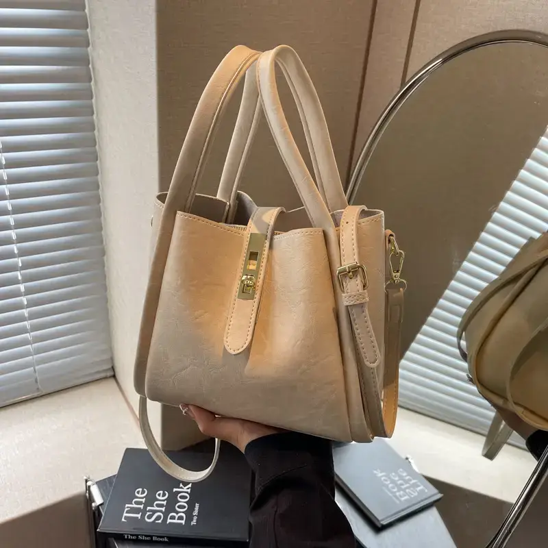 Black Leather Bucket Bag for Women 2024 - Image 4