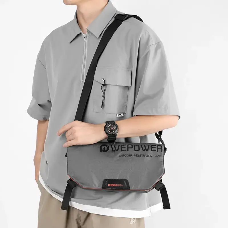 Men's Black Crossbody Bag Large Capacity Multi-Functional