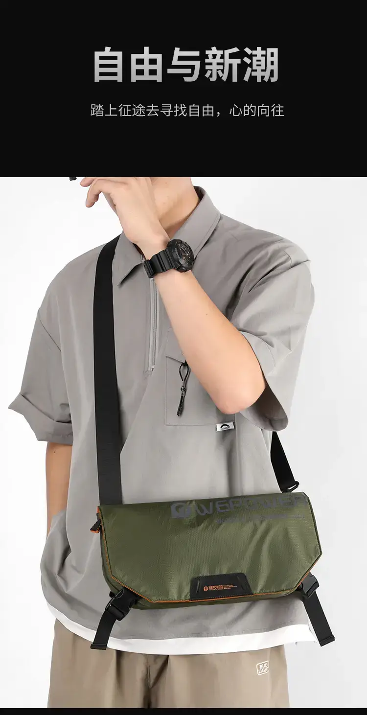 Men's Black Crossbody Bag Large Capacity Multi-Functional — feature 12
