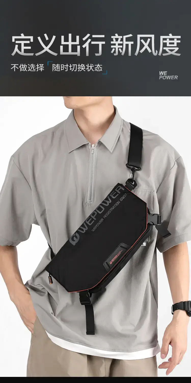 Men's Black Crossbody Bag Large Capacity Multi-Functional — feature 2