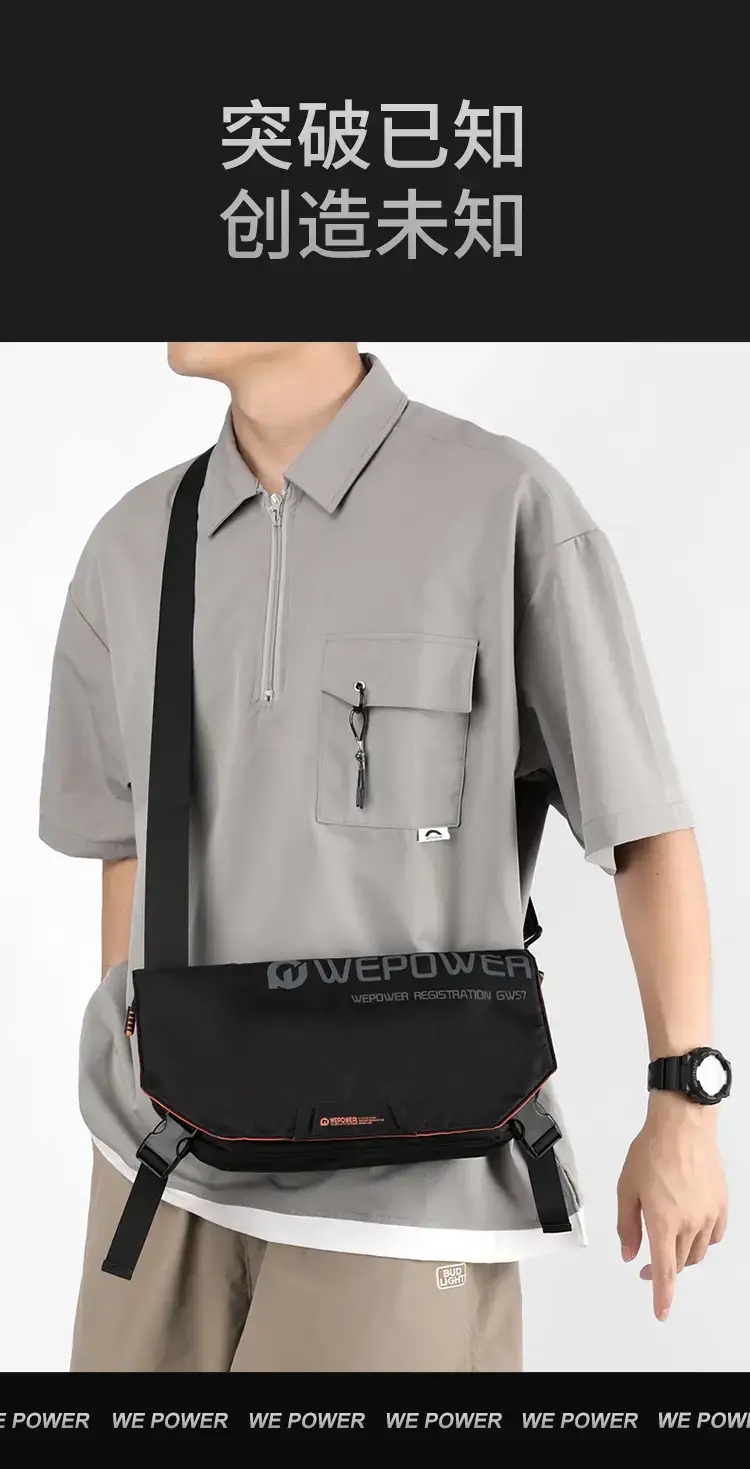 Men's Black Crossbody Bag Large Capacity Multi-Functional — feature 4