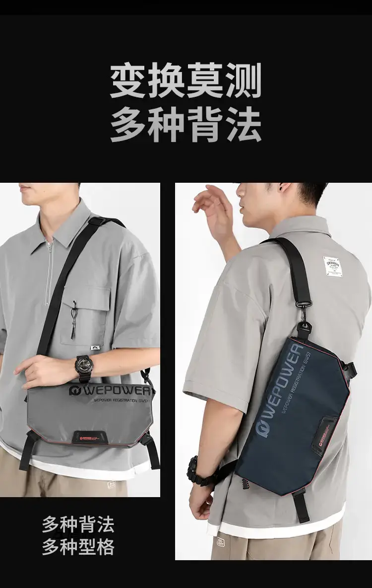 Men's Black Crossbody Bag Large Capacity Multi-Functional — feature 7