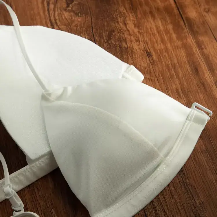 White French Triangle Cup Bra Satin New Style - Image 8