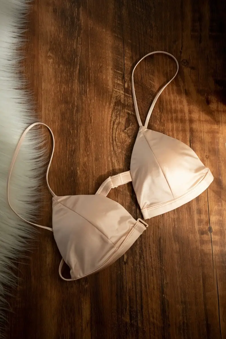 White French Triangle Cup Bra Satin New Style — feature 2